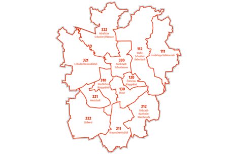 Grenzen der Stadtbezirke