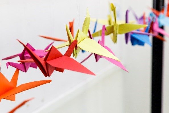 Origami-Kraniche (Wird bei Klick vergrößert)