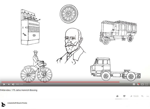 Heinrich Büssing brachte zahlreiche Erfindungen hervor – Das Stadtmarketing veröffentlichte jetzt ein Erklärvideo zu dem Mobilitätspionier aus der Löwenstadt. (Wird bei Klick vergrößert)
